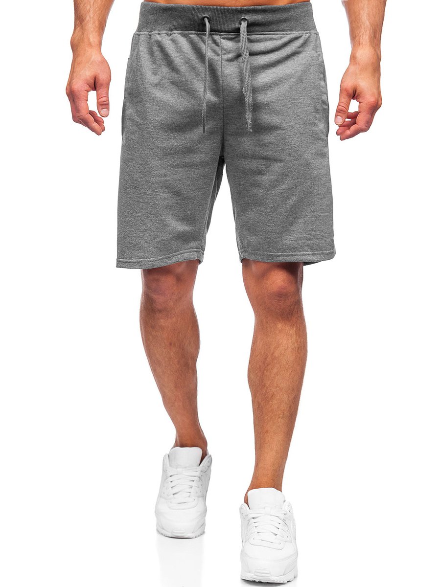 Grey Cotton Fleece Shorts