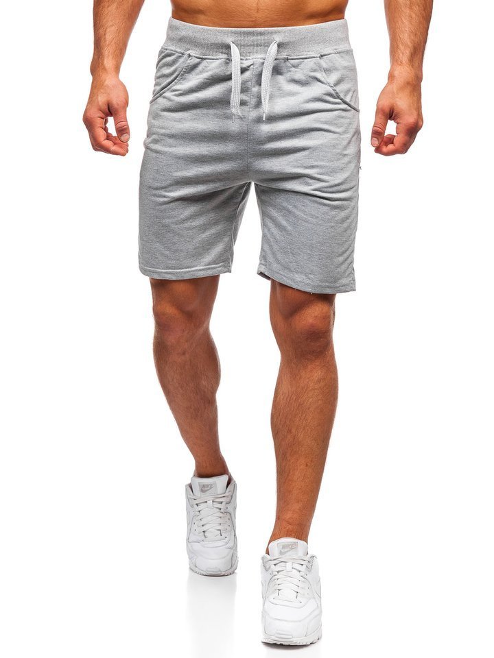 Grey Cotton Jersey Shorts